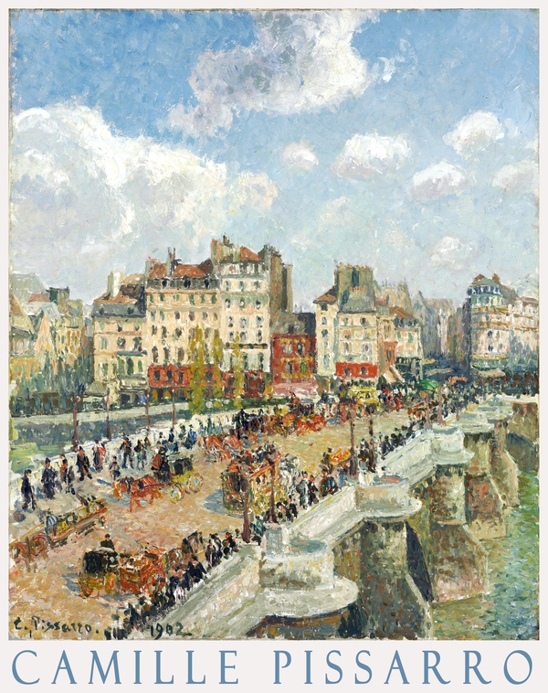 A Pont Neuf látképe, Párizs - reprint, művészeti plakát Camille Pissarro  Építészet, városkép